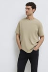% 100 Pamuk Bisiklet Yaka Basic Erkek T Shirt 0611596-70360 BEJ