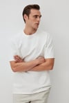 % 100 Pamuk Bisiklet Yaka Basic Erkek T Shirt 0612269-70057 EKRU