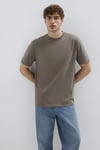 % 100 Pamuk Bisiklet Yaka Basic Erkek T Shirt 066249-87875 KAHVE