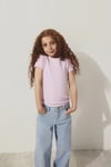 % 100 Pamuk Bisiklet Yaka Basic Kız Çocuk T Shirt 7610260-86953 PEMBE
