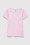 % 100 Pamuk Bisiklet Yaka Basic Kız Çocuk T Shirt 7610260-86953 PEMBE