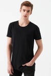 % 100 Pamuk Bisiklet Yaka Dar Kesim Basic Erkek T Shirt 064681-900 SİYAH