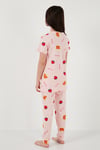 % 100 Pamuk Bisiklet Yaka Kısa Kollu Kız Çocuk Pijama Takımı 6651002 PEMBE