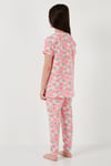 % 100 Pamuk Bisiklet Yaka Kısa Kollu Kız Çocuk Pijama Takımı 6651004 PEMBE