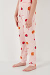 % 100 Pamuk Bisiklet Yaka Kısa Kollu Kız Çocuk Pijama Takımı 6651002 PEMBE