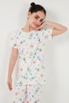 % 100 Pamuk Bisiklet Yaka Kısa Kollu Kız Çocuk Pijama Takımı 6651002 ŞEKER PEMBE