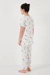 % 100 Pamuk Bisiklet Yaka Kısa Kollu Kız Çocuk Pijama Takımı 6651002 ŞEKER PEMBE
