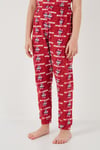 % 100 Pamuk Bisiklet Yaka Kısa Kollu Kız Çocuk Pijama Takımı 6651004 KIRMIZI