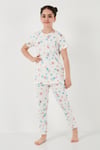 % 100 Pamuk Bisiklet Yaka Kısa Kollu Kız Çocuk Pijama Takımı 6651002 ŞEKER PEMBE