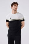 % 100 Pamuk Bisiklet Yaka Logolu Renk Bloklu Erkek T Shirt 6SM5014-BK SİYAH