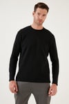 % 100 Pamuk Bisiklet Yaka Regular Fit Erkek Sweat 5905406 SİYAH
