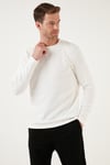 % 100 Pamuk Bisiklet Yaka Regular Fit Erkek Sweat 5905406 EKRU
