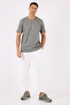 % 100 Pamuk Bisiklet Yaka Regular Fit Erkek T Shirt 5902757 AÇIK HAKİ