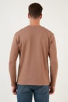 % 100 Pamuk Bisiklet Yaka Regular Fit Erkek Sweat 5905406 SAFARİ