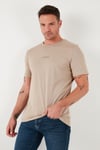 % 100 Pamuk Bisiklet Yaka Regular Fit Erkek T Shirt 5902757 VİZON