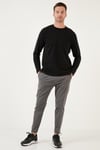 % 100 Pamuk Bisiklet Yaka Regular Fit Erkek Sweat 5905406 SİYAH