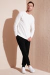 % 100 Pamuk Bisiklet Yaka Regular Fit Erkek Sweat 5905406 EKRU