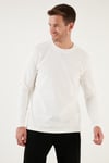 % 100 Pamuk Bisiklet Yaka Regular Fit Erkek Sweat 5905406 EKRU
