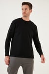 % 100 Pamuk Bisiklet Yaka Regular Fit Erkek Sweat 5905406 SİYAH