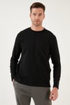 % 100 Pamuk Bisiklet Yaka Regular Fit Erkek Sweat 5905406 SİYAH