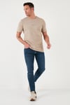 % 100 Pamuk Bisiklet Yaka Regular Fit Erkek T Shirt 5902757 VİZON