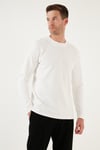% 100 Pamuk Bisiklet Yaka Regular Fit Erkek Sweat 5905406 EKRU
