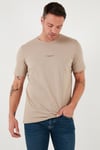 % 100 Pamuk Bisiklet Yaka Regular Fit Erkek T Shirt 5902757 VİZON
