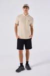 % 100 Pamuk Dokulu Düğmeli Erkek Polo Yaka T Shirt 6SM5010-BG BEJ