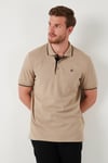 % 100 Pamuk Düğmeli Regular Fit Erkek Polo Yaka T Shirt 5902118 VİZON