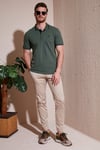 % 100 Pamuk Düğmeli Regular Fit Erkek Polo Yaka T Shirt 5902118 HAKİ