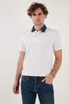 % 100 Pamuk Düğmeli Regular Fit Erkek Polo Yaka T Shirt 5902134 BEYAZ