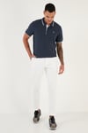 % 100 Pamuk Düğmeli Regular Fit Erkek Polo Yaka T Shirt 5902118 LACİVERT