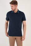 % 100 Pamuk Düğmeli Regular Fit Erkek Polo Yaka T Shirt 5902134 İNDİGO