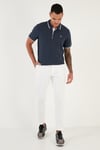 % 100 Pamuk Düğmeli Regular Fit Erkek Polo Yaka T Shirt 5902118 LACİVERT