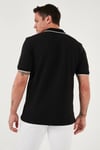% 100 Pamuk Düğmeli Regular Fit Erkek Polo Yaka T Shirt 5902118 SİYAH-BEYAZ