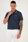 % 100 Pamuk Düğmeli Regular Fit Erkek Polo Yaka T Shirt 5902118 LACİVERT