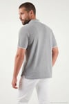 % 100 Pamuk Düğmeli Regular Fit Erkek Polo Yaka T Shirt 5902118 GRİ MELANJ