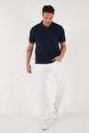 % 100 Pamuk Düğmeli Regular Fit Erkek Polo Yaka T Shirt 5902118 LACİVERT-BORDO