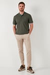 % 100 Pamuk Düğmeli Regular Fit Erkek Polo Yaka T Shirt 5902118 Haki-Mint