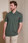 % 100 Pamuk Düğmeli Regular Fit Erkek Polo Yaka T Shirt 5902118 Haki-Mint