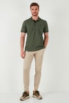 % 100 Pamuk Düğmeli Regular Fit Erkek Polo Yaka T Shirt 5902118 HAKİ