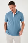 % 100 Pamuk Düğmeli Regular Fit Erkek Polo Yaka T Shirt 5902118 MAVİ