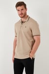 % 100 Pamuk Düğmeli Regular Fit Erkek Polo Yaka T Shirt 5902118 VİZON