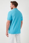 % 100 Pamuk Düğmeli Regular Fit Erkek Polo Yaka T Shirt 5902118 AQUA-MAVİ