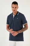 % 100 Pamuk Düğmeli Regular Fit Erkek Polo Yaka T Shirt 5902118 LACİVERT