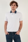 % 100 Pamuk Düğmeli Regular Fit Erkek Polo Yaka T Shirt 5902134 BEYAZ