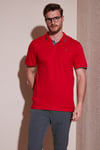 % 100 Pamuk Düğmeli Regular Fit Erkek Polo Yaka T Shirt 5902118 KIRMIZI