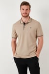 % 100 Pamuk Düğmeli Regular Fit Erkek Polo Yaka T Shirt 5902118 VİZON
