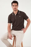 % 100 Pamuk Düğmeli Regular Fit Erkek Polo Yaka T Shirt 5902118 KAHVE