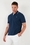 % 100 Pamuk Düğmeli Regular Fit Erkek Polo Yaka T Shirt 5902118 İNDİGO